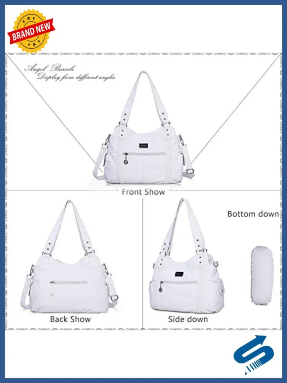 PU Leather Hobo Tote Bag Crossbody Adjustable Strap